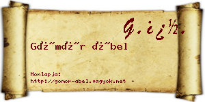 Gömör Ábel névjegykártya